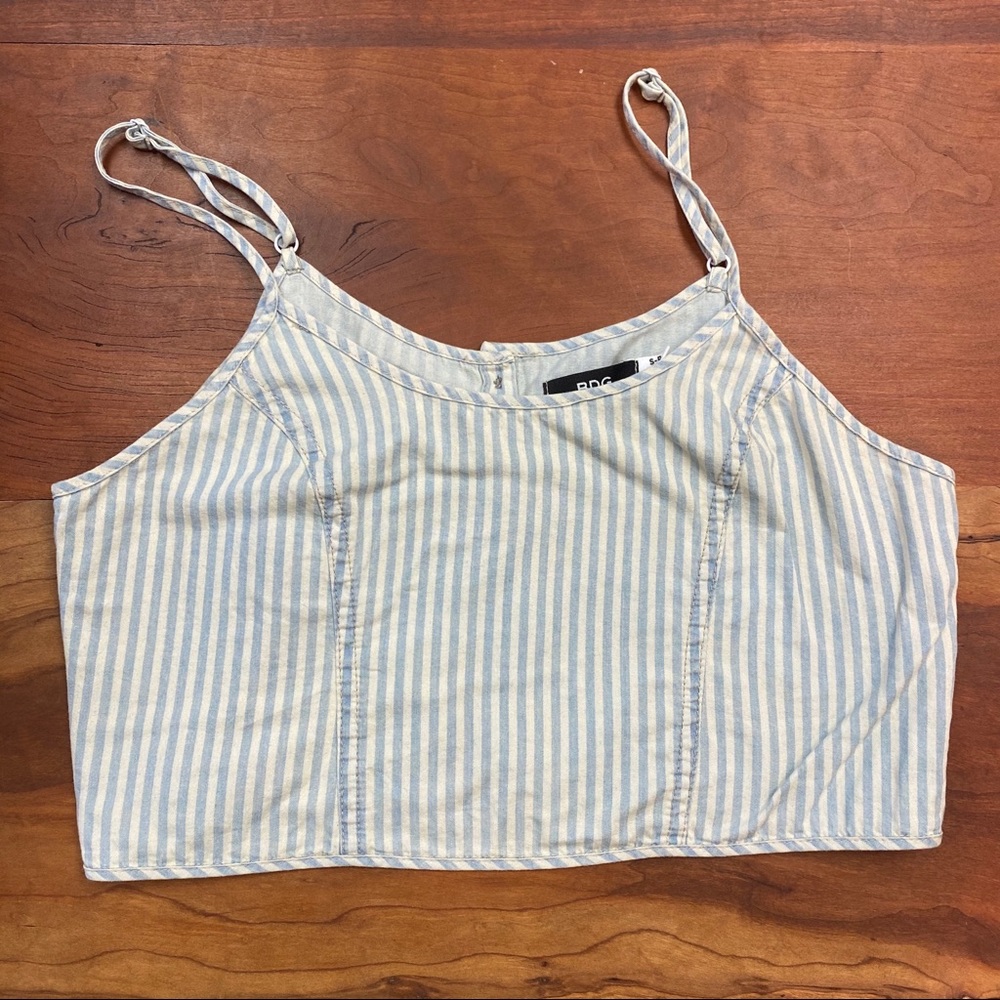 Urban Outfitters BDG Chambray Striped Crop Top